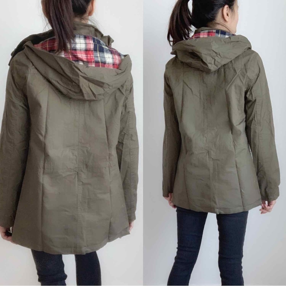 OLIVE UTILITY JACKET WITH HOODIE - Picture 3 of 8